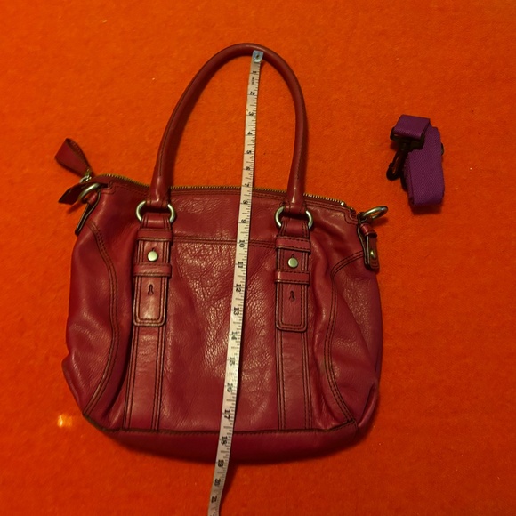 Fossil raspberry hot pink real leather purse bag EUC - Picture 8 of 12